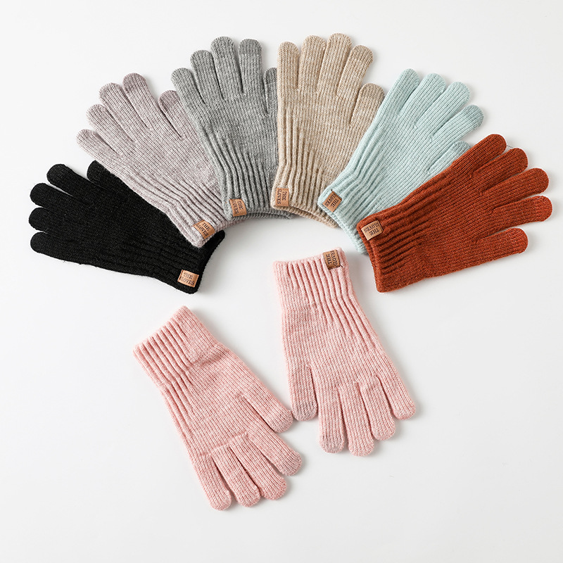Wool Glove Lined - 女性用、冬用、厚手のフリース裏地付きニット手袋、アルパカウール製、柔らかい素材で手にフィット、屋外用、タッチスクリーン対応、手の保護手袋。