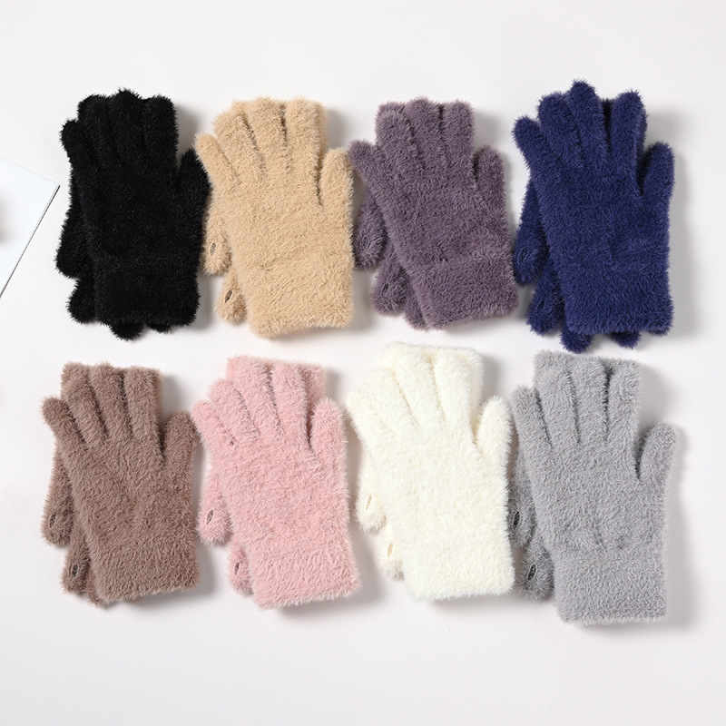 女性用、冬用、保温性のあるウールニット手袋、裏地はフリース、 - Wool Glove Lined のレビューと価格