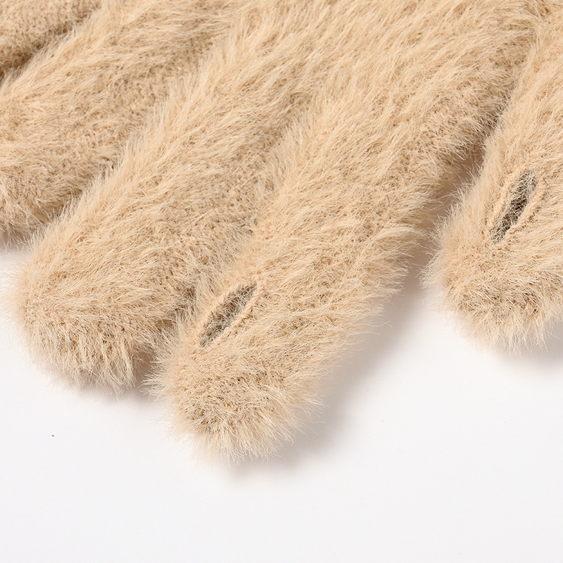 女性用、冬用、保温性のあるウールニット手袋、裏地はフリース、 - Wool Glove Lined のレビューと価格