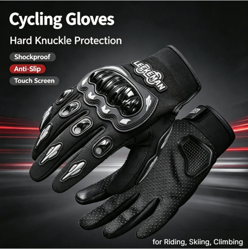 滑り止め加工、衝撃吸収機能付きのバイク用グローブ。硬い素材で - Motorcycle Glove Knuckle のレビューと価格
