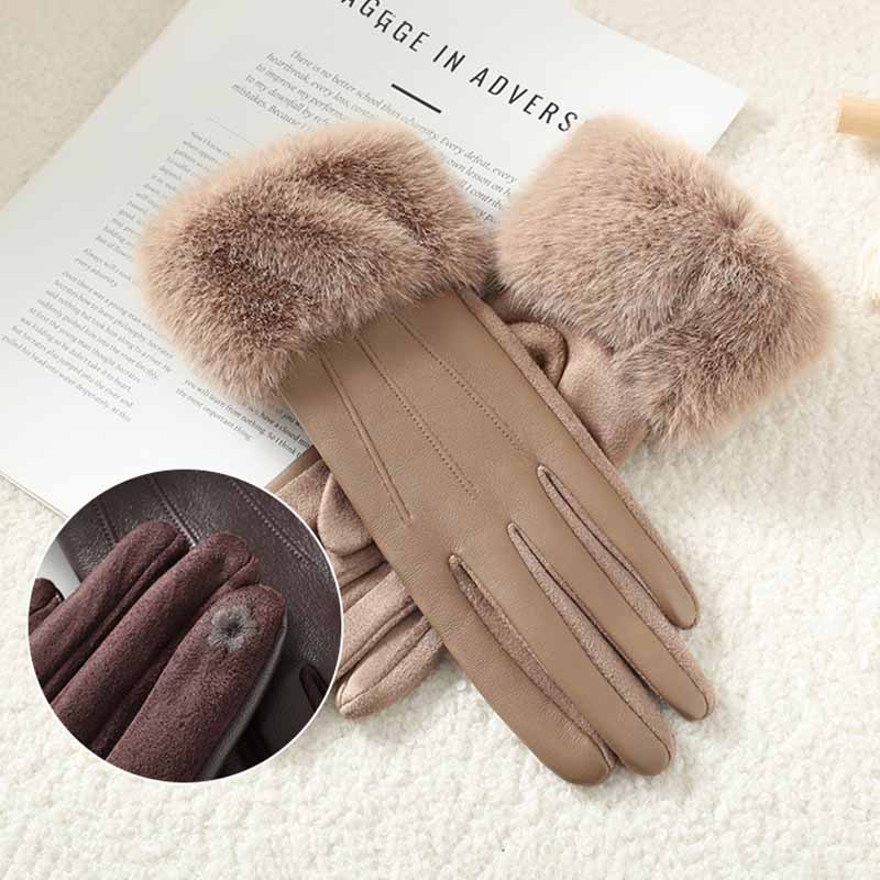 高級感のあるレディース用冬用PUレザーグローブ。柔らかいフェ - Leather Driving Glove のレビューと価格