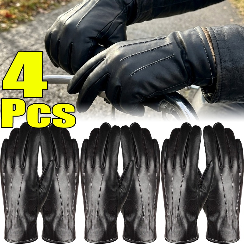 サーマルPUレザーグローブ 男女兼用 冬用 暖かい 防風 タ - Leather Driving Glove のレビューと価格