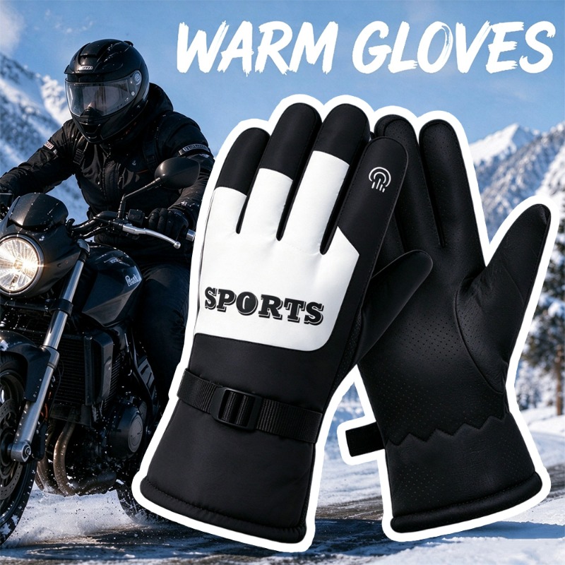 冬用バイクグローブ、屋外用、防水、防寒、保温、フリース裏地、 - Ski Glove Waterproof のレビューと価格